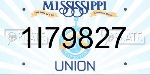 1I79827 Mississippi License Plate