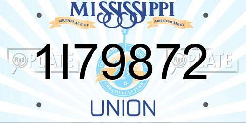 1I79872 Mississippi License Plate
