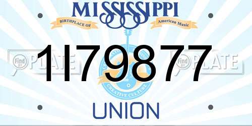1I79877 Mississippi License Plate