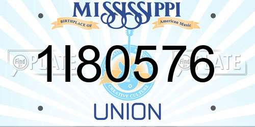 1I80576 Mississippi License Plate