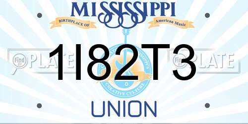 1I82T3 Mississippi License Plate