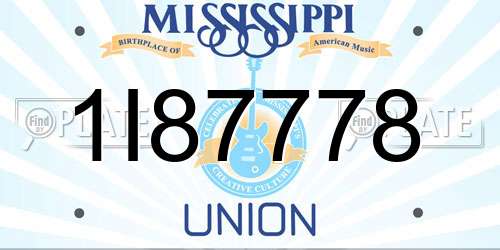 1I87778 Mississippi License Plate