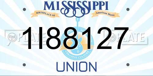 1I88127 Mississippi License Plate