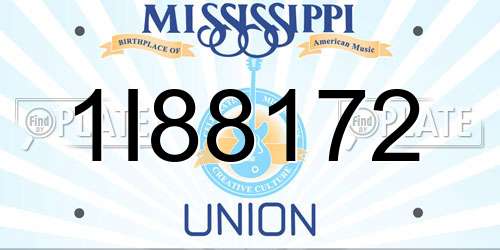 1I88172 Mississippi License Plate