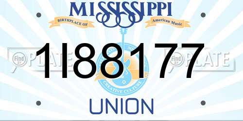 1I88177 Mississippi License Plate