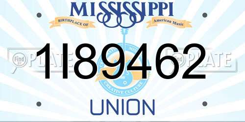 1I89462 Mississippi License Plate