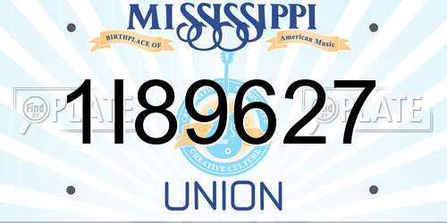 1I89627 Mississippi License Plate