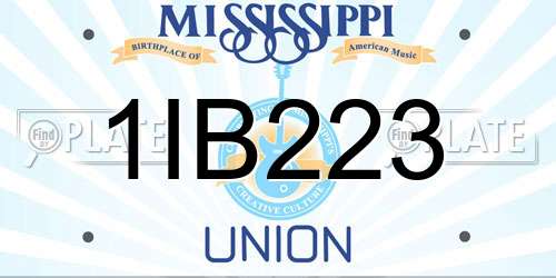 1IB223 Mississippi License Plate