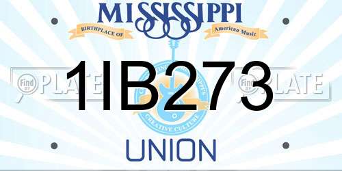 1IB273 Mississippi License Plate