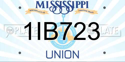 1IB723 Mississippi License Plate