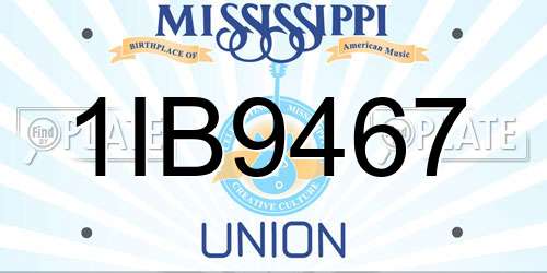 1IB9467 Mississippi License Plate
