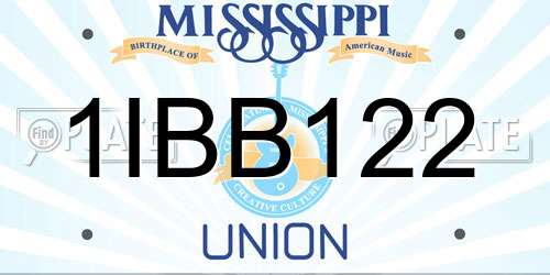 1IBB122 Mississippi License Plate
