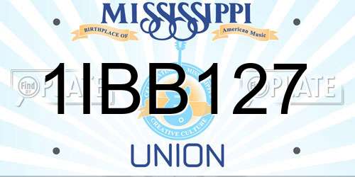 1IBB127 Mississippi License Plate