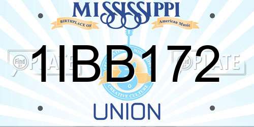 1IBB172 Mississippi License Plate