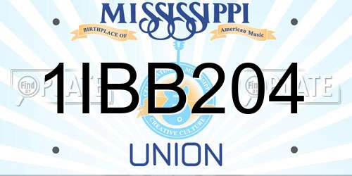 1IBB204 Mississippi License Plate