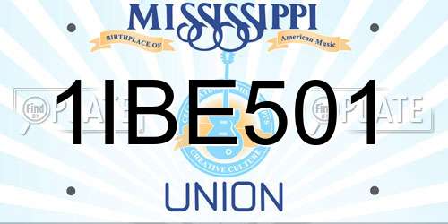 1IBE501 Mississippi License Plate