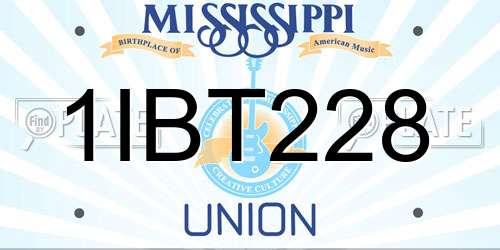 1IBT228 Mississippi License Plate