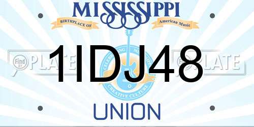 1IDJ48 Mississippi License Plate
