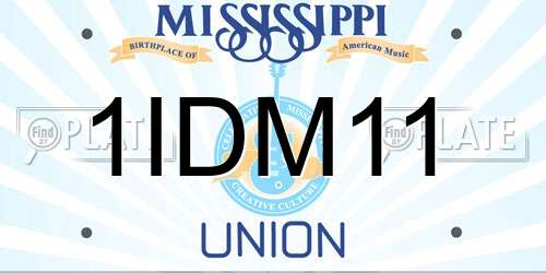 1IDM11 Mississippi License Plate