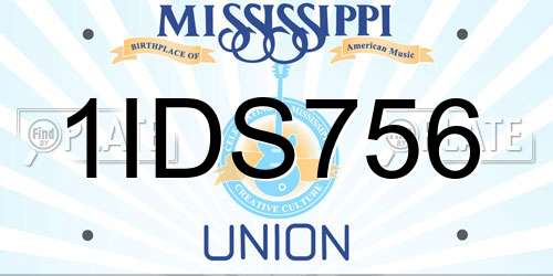 1IDS756 Mississippi License Plate