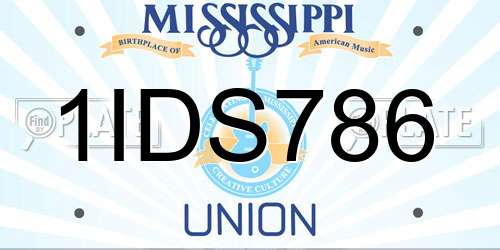 1IDS786 Mississippi License Plate