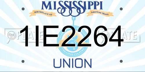 1IE2264 Mississippi License Plate