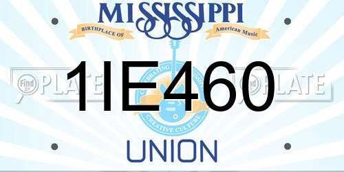 1IE460 Mississippi License Plate