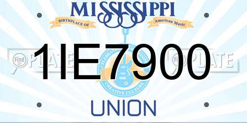 1IE7900 Mississippi License Plate