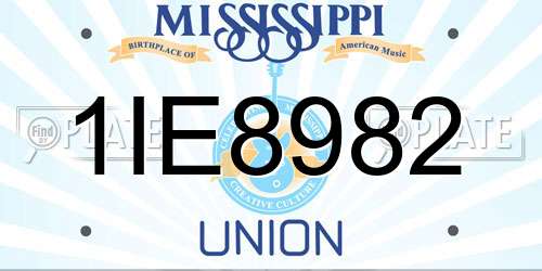 1IE8982 Mississippi License Plate