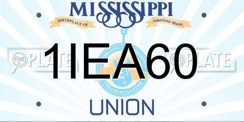 1IEA60 Mississippi License Plate