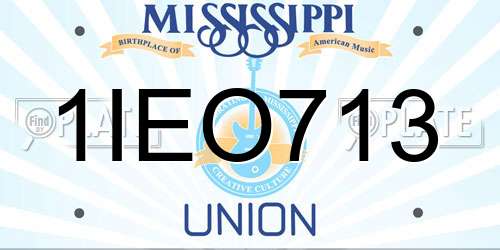 1IEO713 Mississippi License Plate