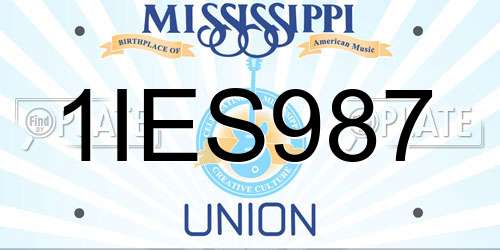 1IES987 Mississippi License Plate