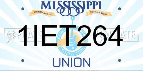 1IET264 Mississippi License Plate