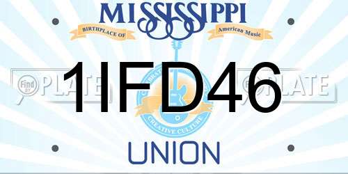 1IFD46 Mississippi License Plate