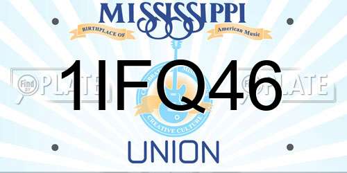 1IFQ46 Mississippi License Plate