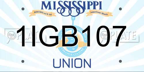 1IGB107 Mississippi License Plate