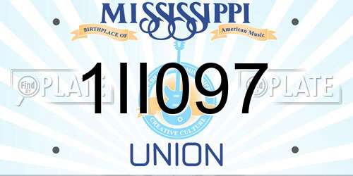 1II097 Mississippi License Plate