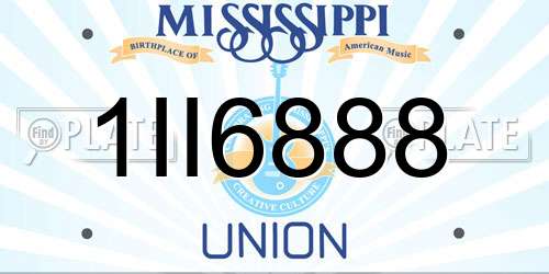 1II6888 Mississippi License Plate