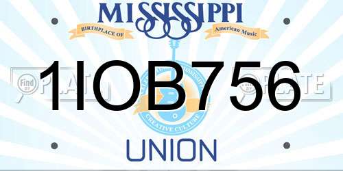 1IOB756 Mississippi License Plate