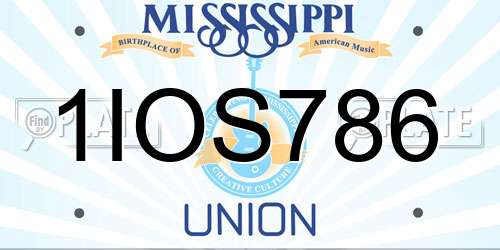 1IOS786 Mississippi License Plate