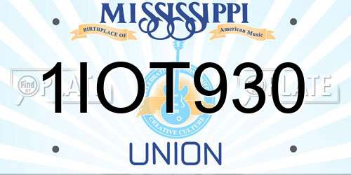 1IOT930 Mississippi License Plate