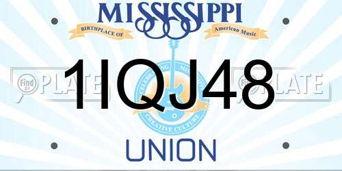 1IQJ48 Mississippi License Plate
