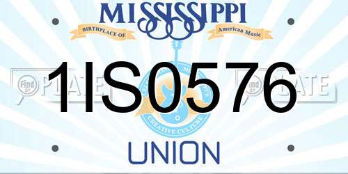 1IS0576 Mississippi License Plate