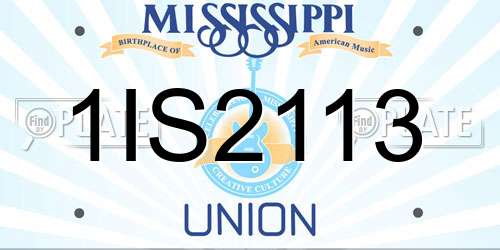 1IS2113 Mississippi License Plate