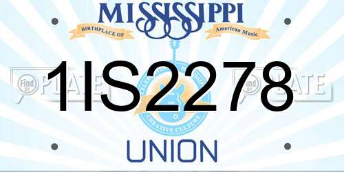 1IS2278 Mississippi License Plate