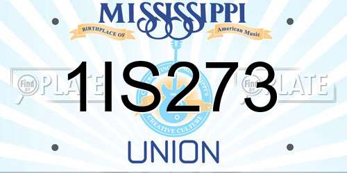 1IS273 Mississippi License Plate