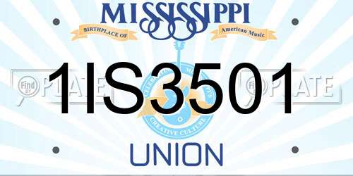 1IS3501 Mississippi License Plate