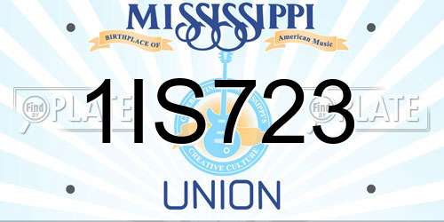 1IS723 Mississippi License Plate