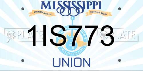 1IS773 Mississippi License Plate