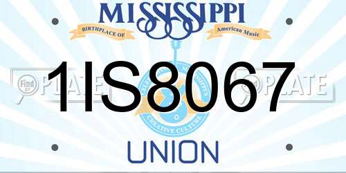 1IS8067 Mississippi License Plate